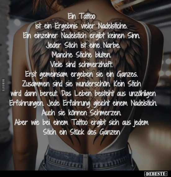 Ein Tattoo ist ein Ergebnis vieler Nadelstiche.. - Lustige Bilder | DEBESTE.de