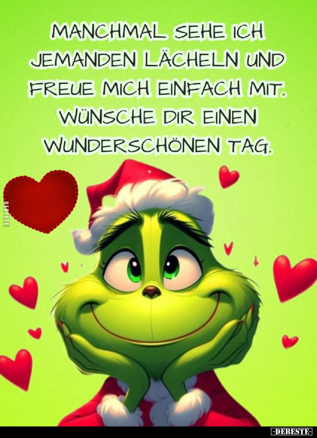 Manchmal sehe ich jemanden lächeln und freue mich einfach mit. Wünsche dir einen wunderschönen Tag.