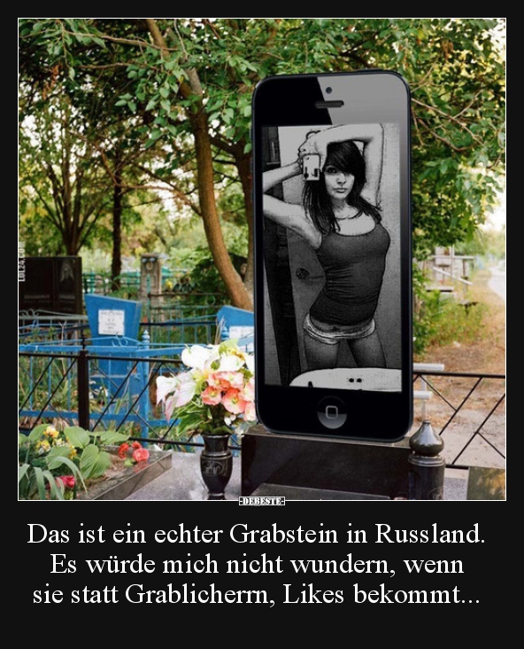 Das ist ein echter Grabstein in Russland. Es würde mich.. - Lustige Bilder | DEBESTE.de