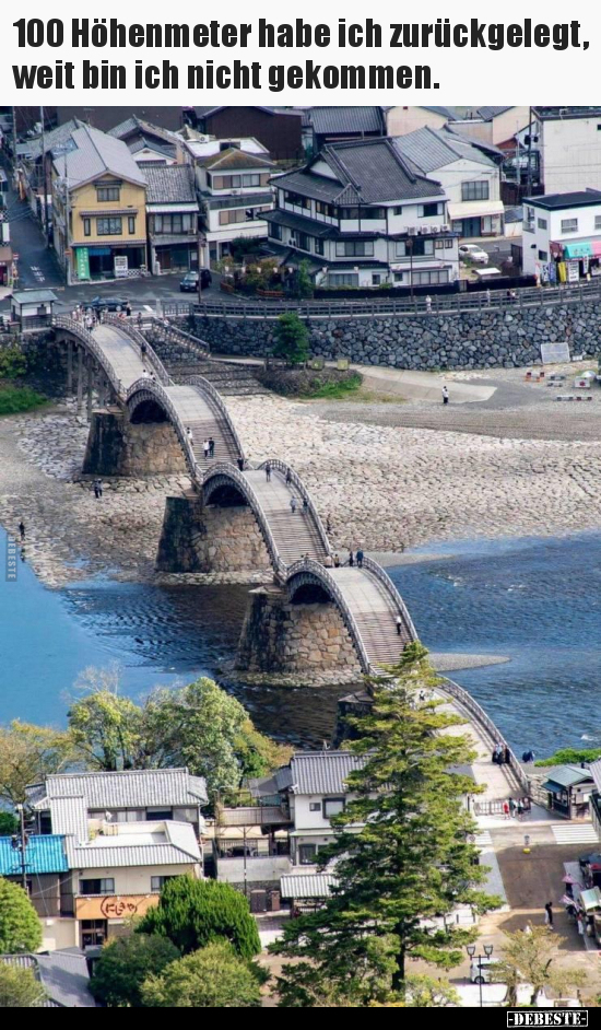 100 Höhenmeter habe ich zurückgelegt, weit bin ich nicht..