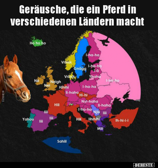 Geräusche, die ein Pferd in verschiedenen Ländern.. - Lustige Bilder | DEBESTE.de