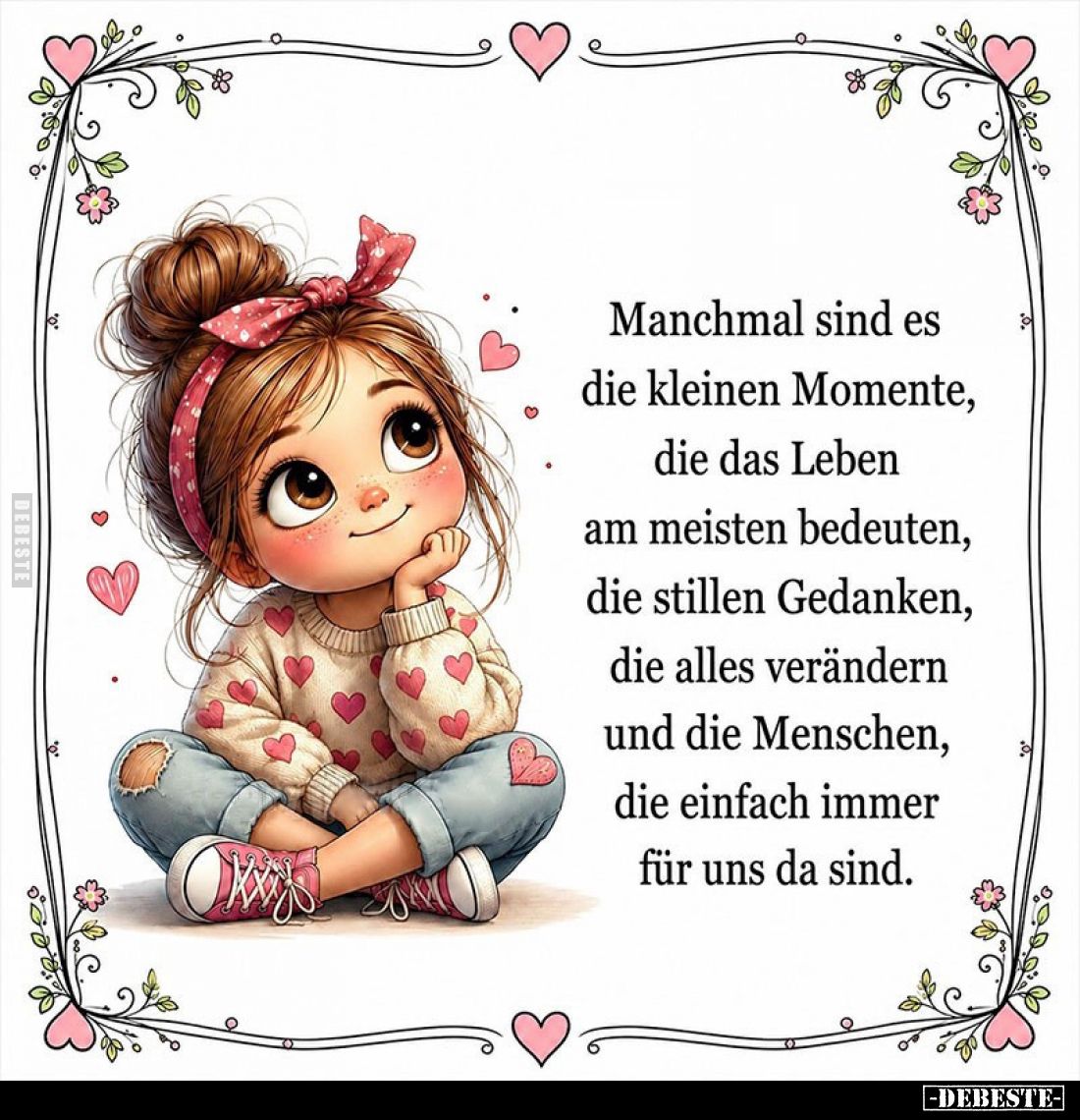 Manchmal sind es die kleinen Momente, die das Leben am meisten bedeuten, die stillen Gedanken, die alles verändern und die Me...