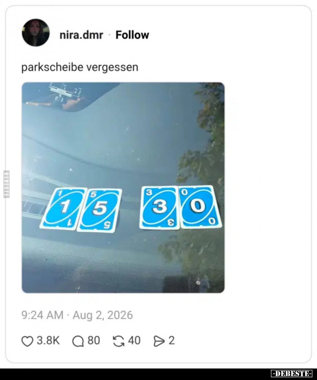 Parkscheibe vergessen