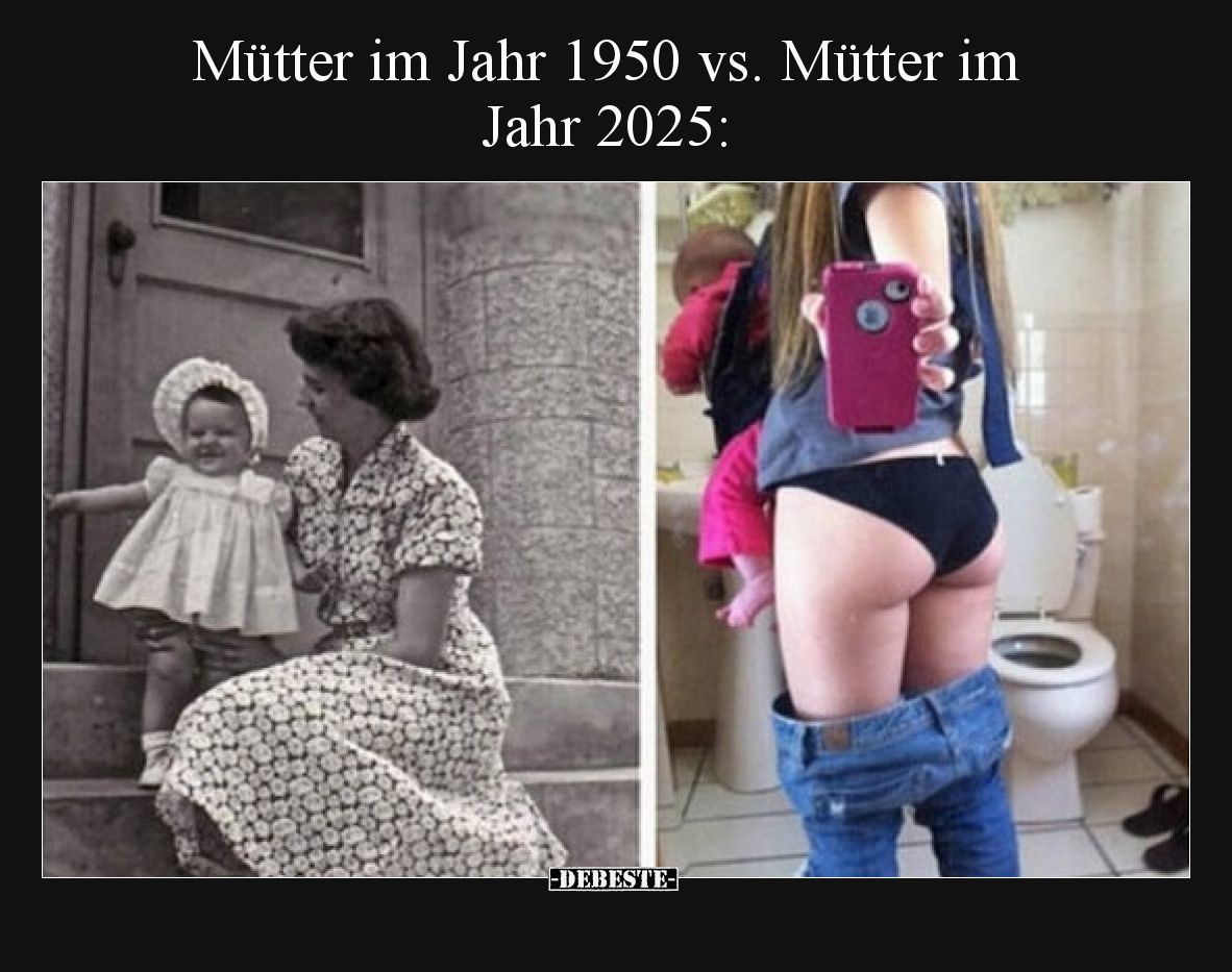 Mütter im Jahr 1950 vs. Mütter im Jahr 2025: