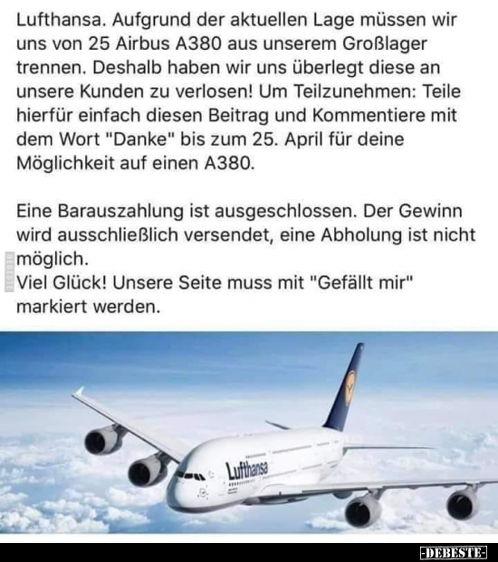 Lufthansa. Aufgrund der aktuellen Lage müssen wir uns von.. - Lustige Bilder | DEBESTE.de