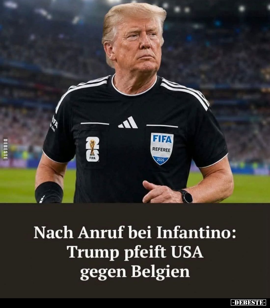 Nach Anruf bei Infantino:
Trump pfeift USA gegen Belgien.