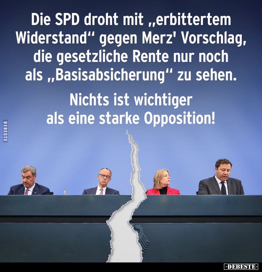 Die SPD droht mit „erbittertem Widerstand" gegen Merz' Vorschlag, die gesetzliche Rente nur noch als „Basisabsicherung“ ...