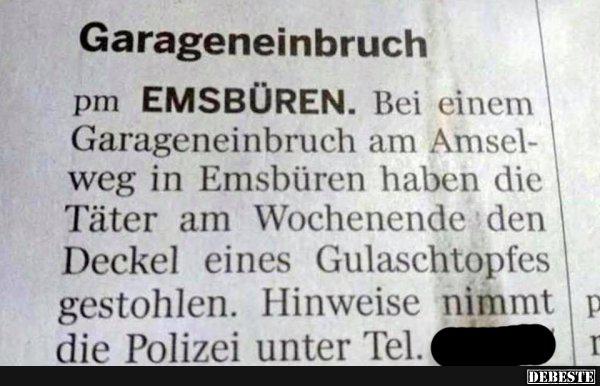 Garageneinbruch..