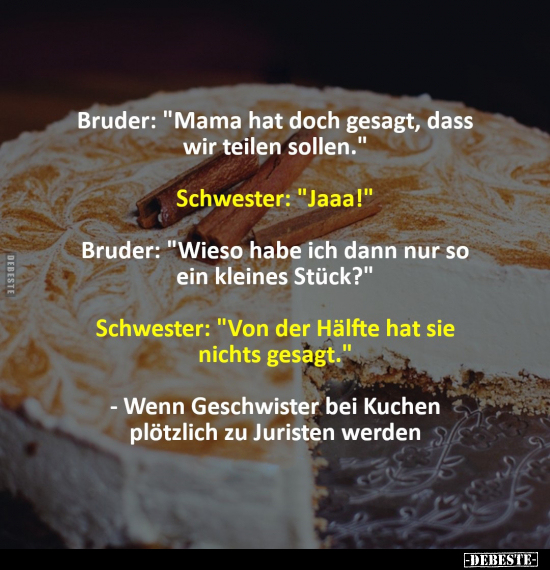 Bruder: "Mama hat doch gesagt, dass wir teilen.." - Lustige Bilder | DEBESTE.de