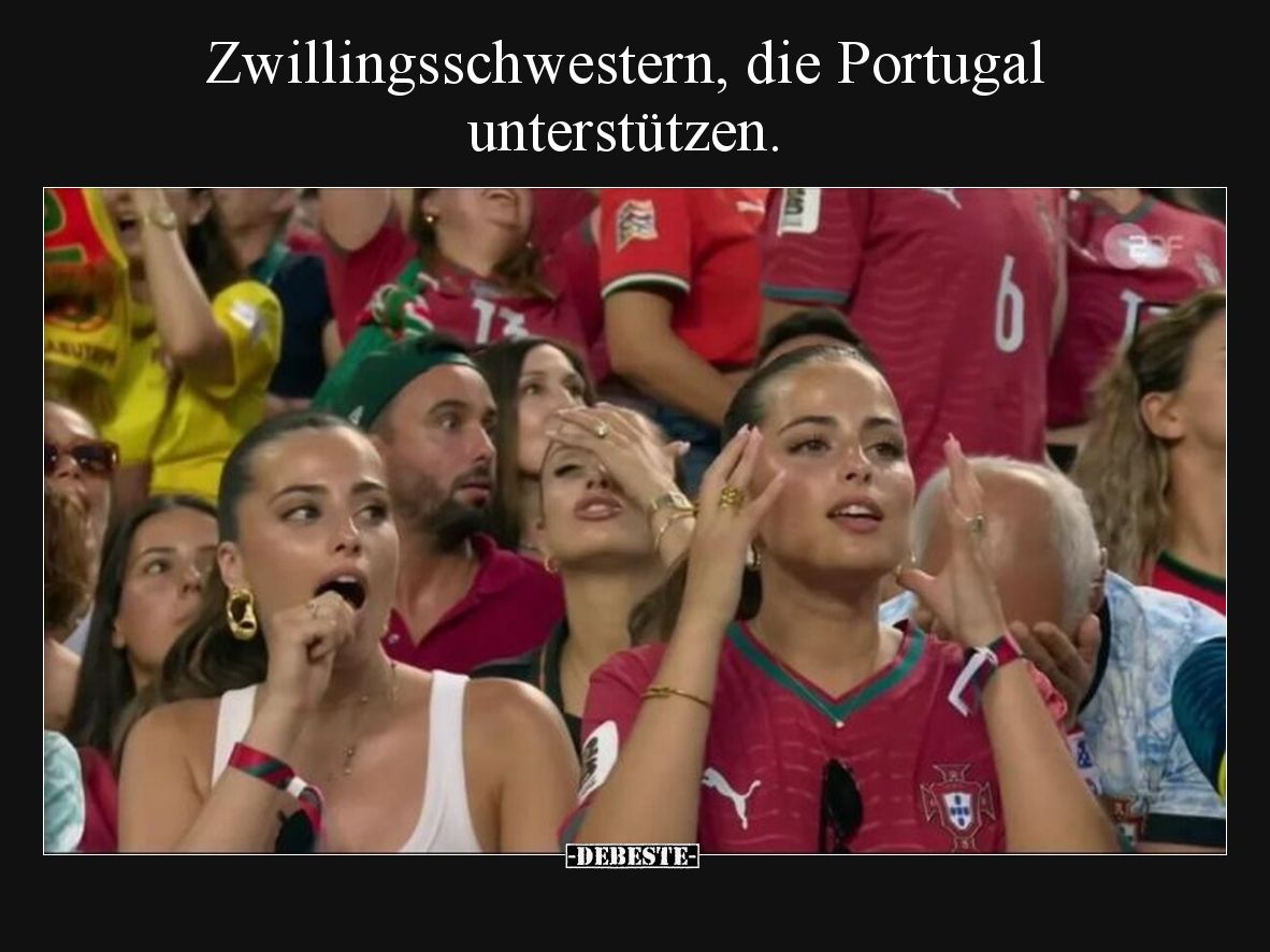 Zwillingsschwestern, die Portugal unterstützen.