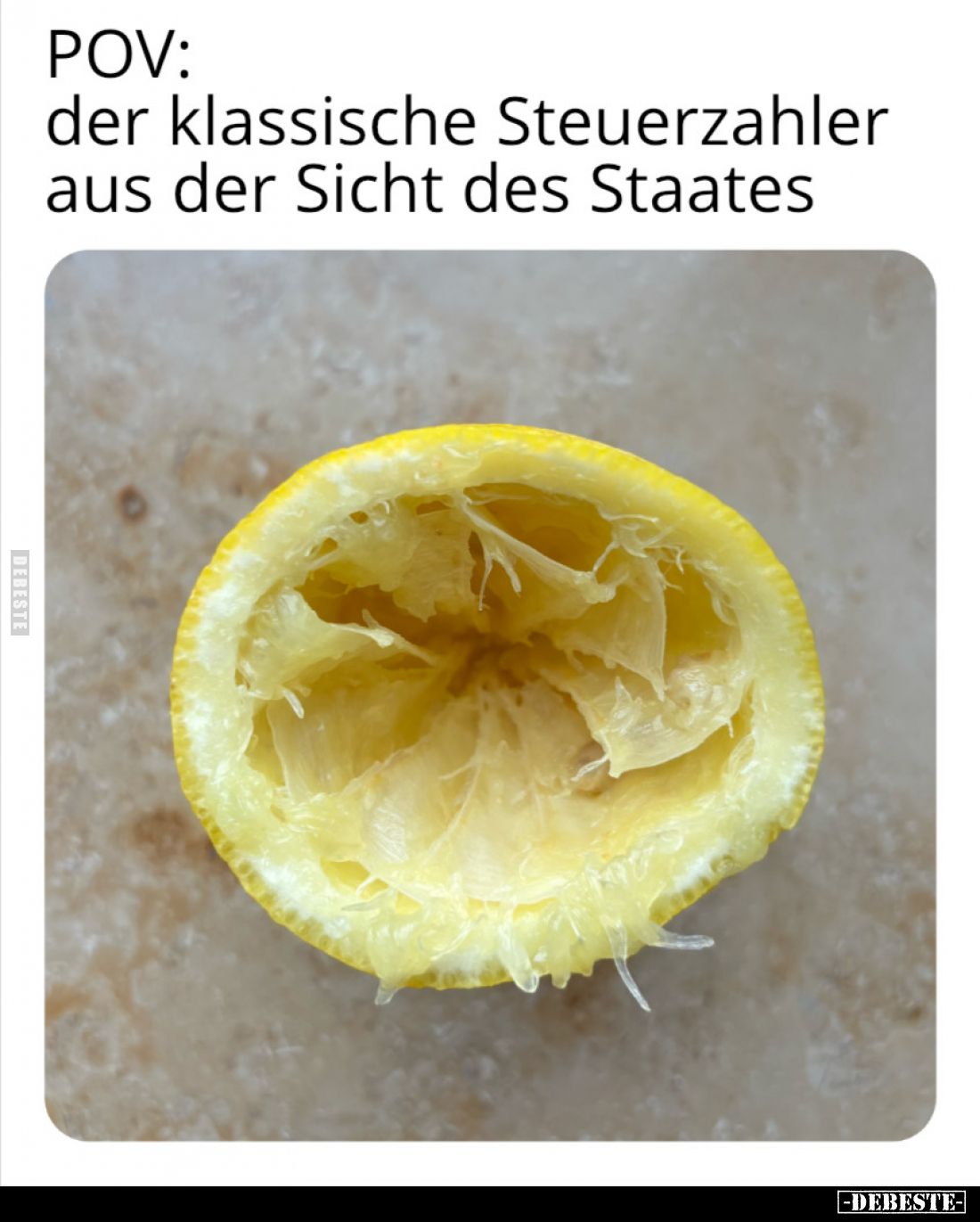 POV: der klassische Steuerzahler aus der Sicht des Staates.