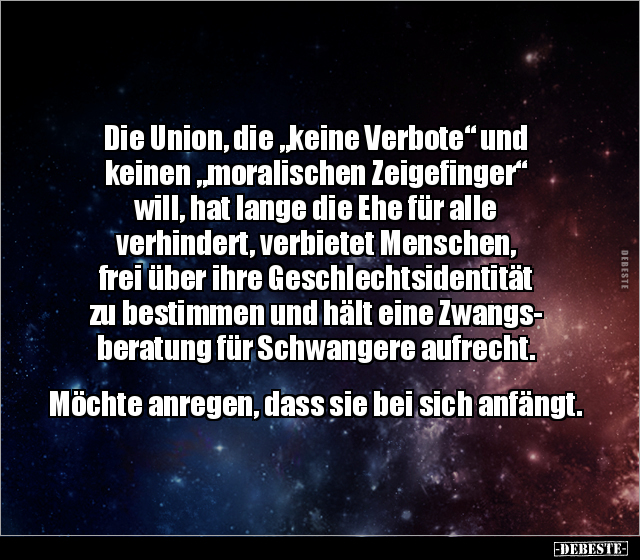 Die Union, die "keine Verbote" und keinen "moralischen.." - Lustige Bilder | DEBESTE.de