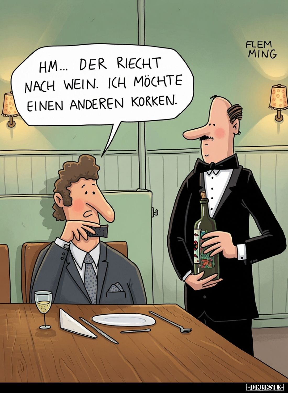 Hm... Der Riecht nach Wein. Ich möchte einen anderen Korken.