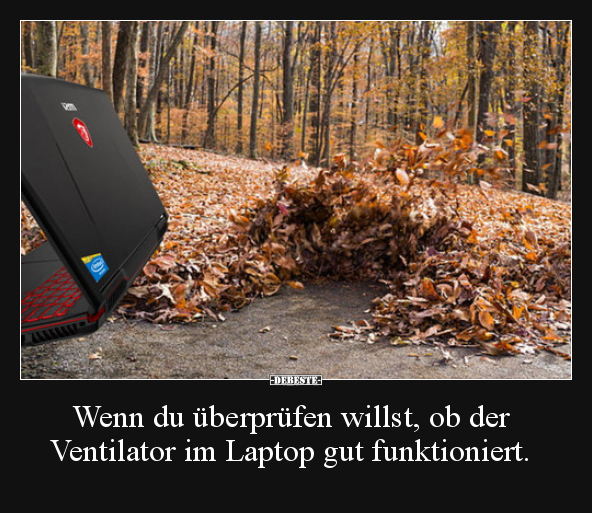 Wenn du überprüfen willst, ob der Ventilator im Laptop.. - Lustige Bilder | DEBESTE.de