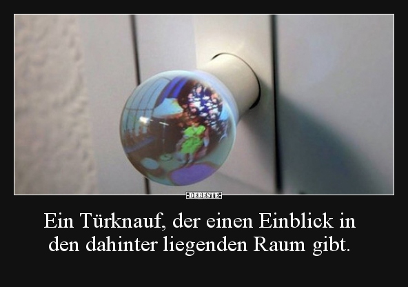 Ein Türknauf, der einen Einblick in den dahinter..