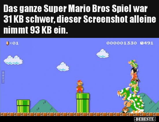 Das ganze Super Mario Bros Spiel war 31 KB schwer, dieser.. - Lustige Bilder | DEBESTE.de