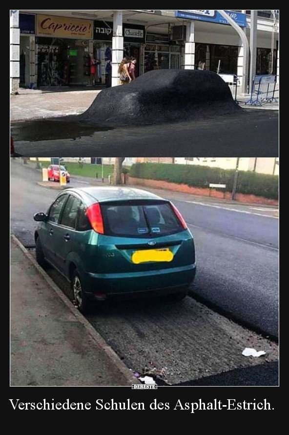 Verschiedene Schulen des Asphalt-Estrich.