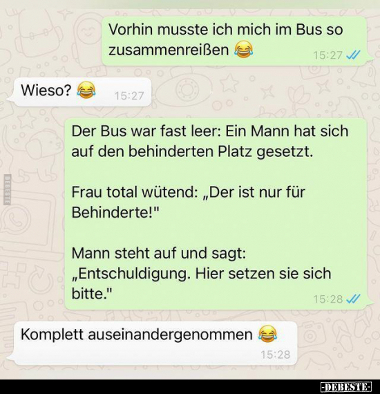 Vorhin musste ich mich im Bus so zusammenreißen.. - Lustige Bilder | DEBESTE.de