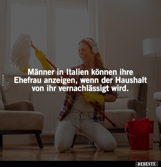 Männer, Italien, Ehefrau, Wenn, Haushalt