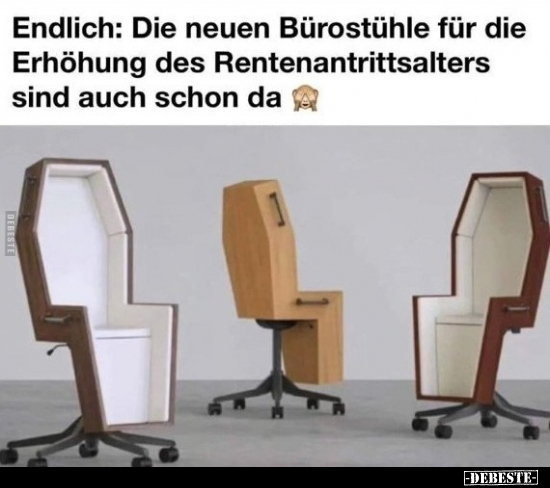 Endlich: Die neuen Bürostühle für die Erhöhung des.. - Lustige Bilder | DEBESTE.de