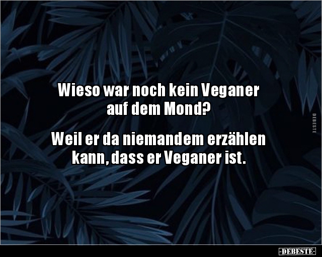 Wieso war noch kein Veganer auf dem Mond?.. - Lustige Bilder | DEBESTE.de