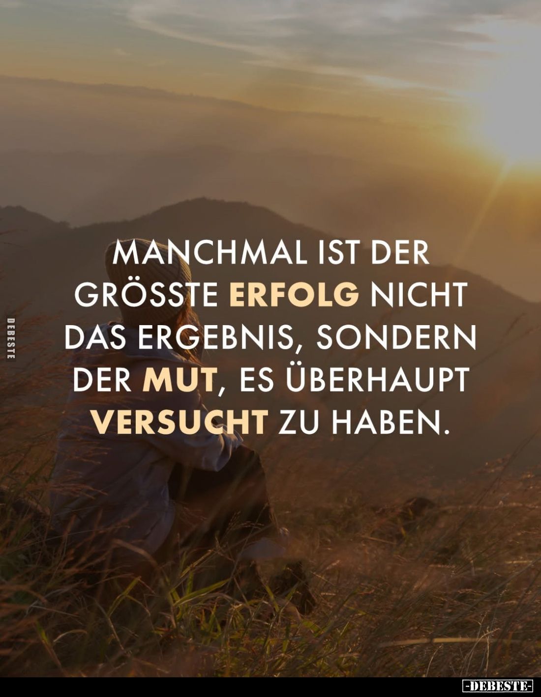 Manchmal ist der grösste Erfolg nicht das Ergebnis, sondern der Mut, es überhaupt versucht zu haben.