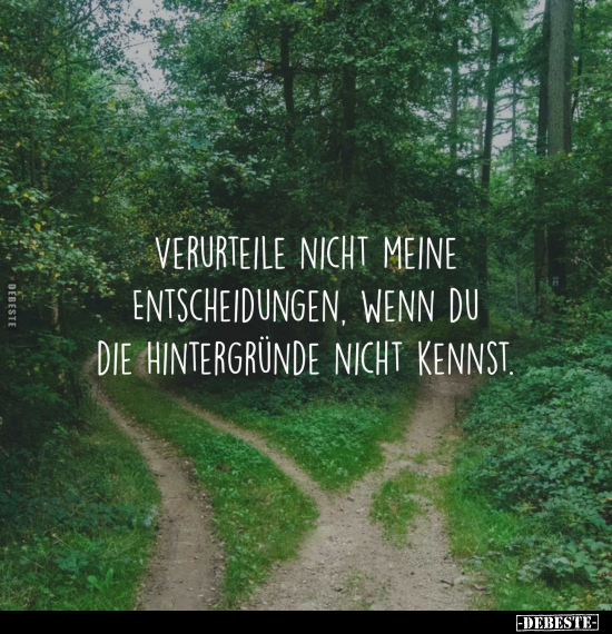 Verurteile nicht meine Entscheidungen, wenn du die.. - Lustige Bilder | DEBESTE.de