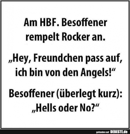Am HBF. Besoffener rempelt Rocker an.. - Lustige Bilder | DEBESTE.de