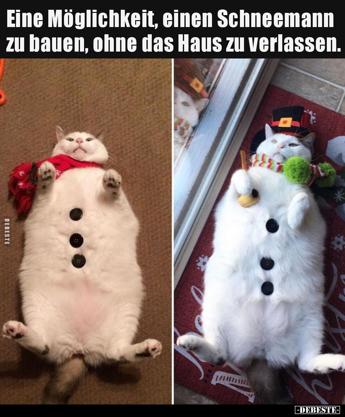 Eine Möglichkeit, einen Schneemann zu bauen, ohne das Haus zu verlassen.