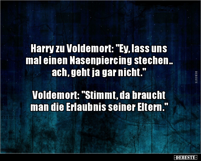 Harry zu Voldemort: "Ey, lass uns mal einen.." - Lustige Bilder | DEBESTE.de