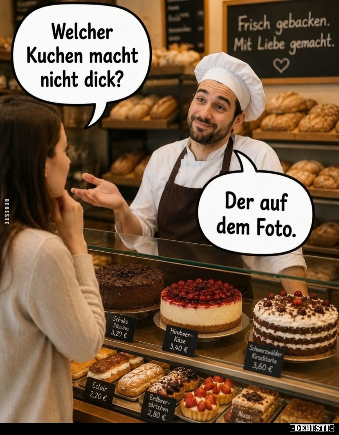 Welcher Kuchen macht nicht dick? -
Der auf dem Foto.