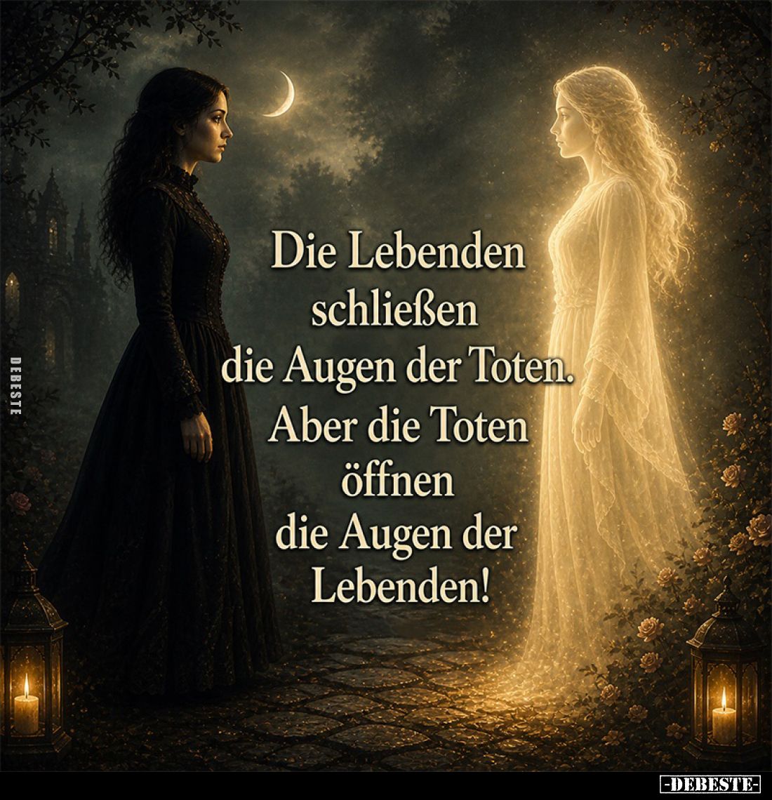 Die Lebenden schließen die Augen der Toten.
Aber die Toten öffnen die Augen der Lebenden!