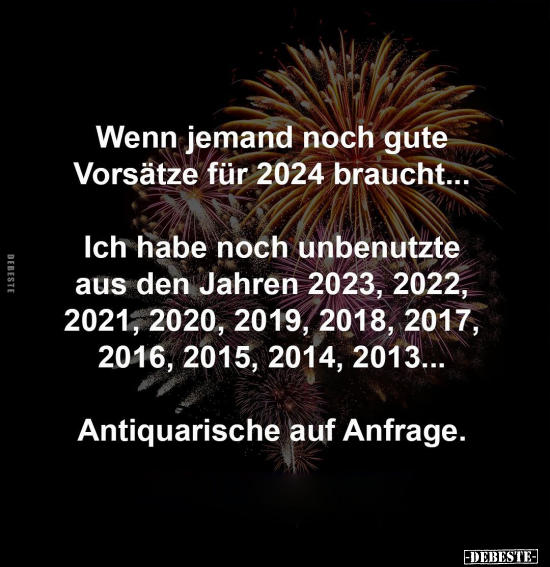 Wenn jemand noch gute Vorsätze für 2024 braucht... - Lustige Bilder | DEBESTE.de