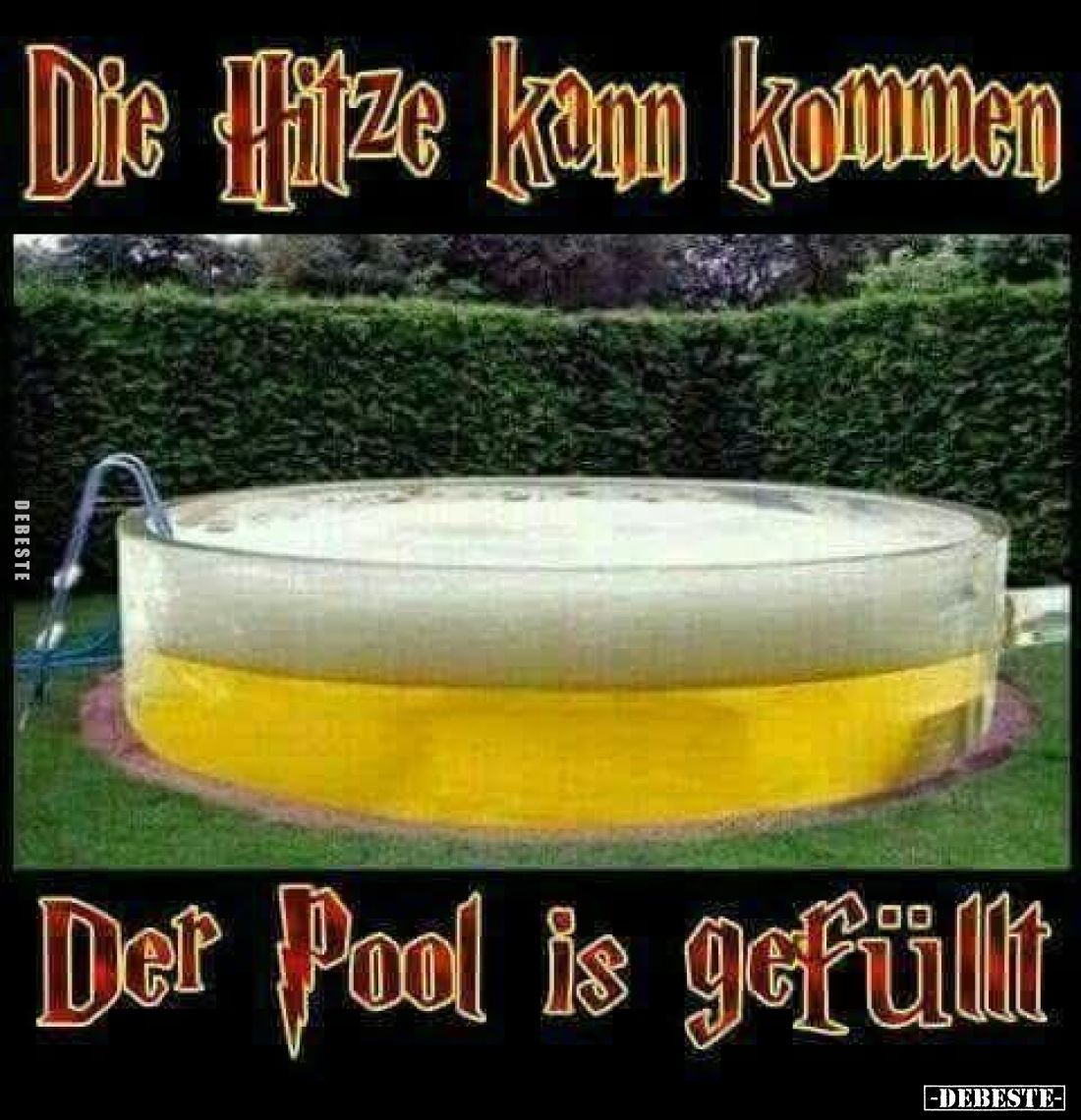 Die Hitze kann kommen.
Der Pool ist gefüllt.
