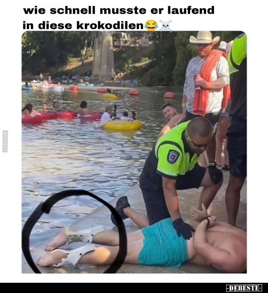 Wie schnell musste er laufend in diese Krokodilen.. - Lustige Bilder | DEBESTE.de