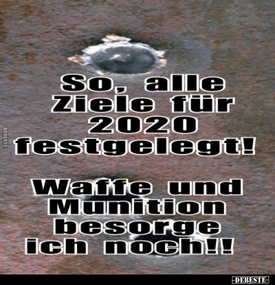 So, alle Ziele für 2020 festgelegt!