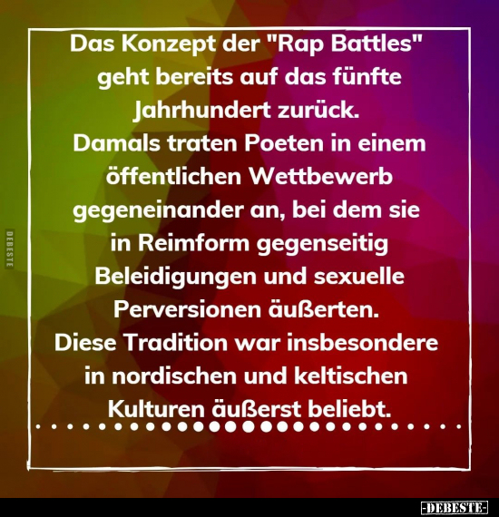 Das Konzept der "Rap Battles" geht bereits auf das fünfte.. - Lustige Bilder | DEBESTE.de