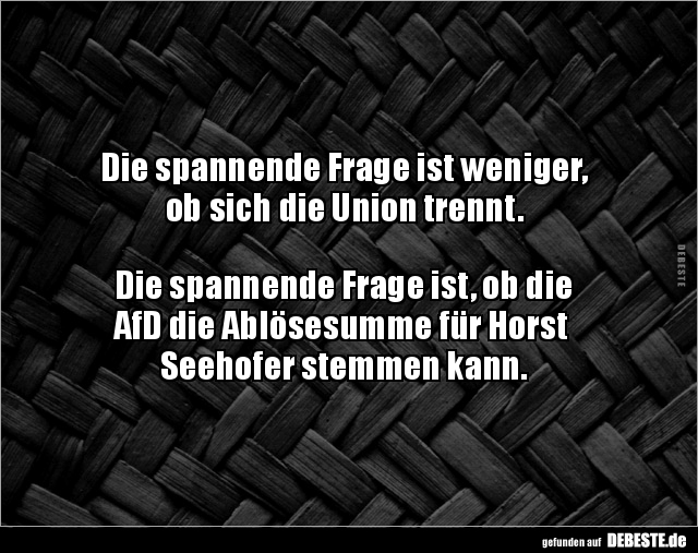 Die spannende Frage ist weniger,ob sich die Union.. - Lustige Bilder | DEBESTE.de