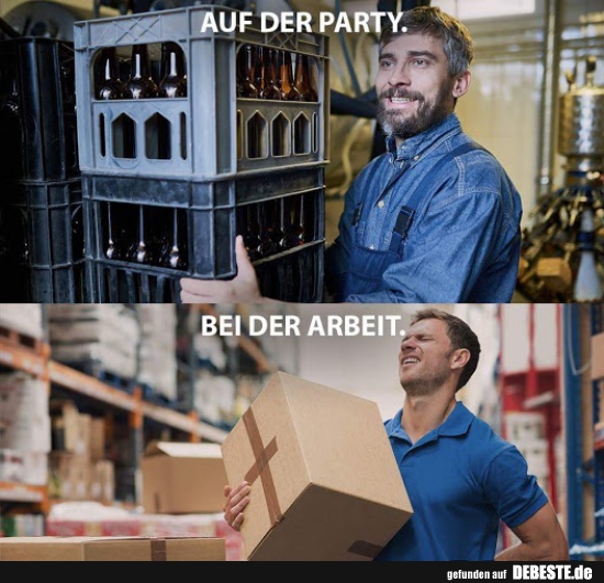 Auf der Party / Bei der Arbeit.