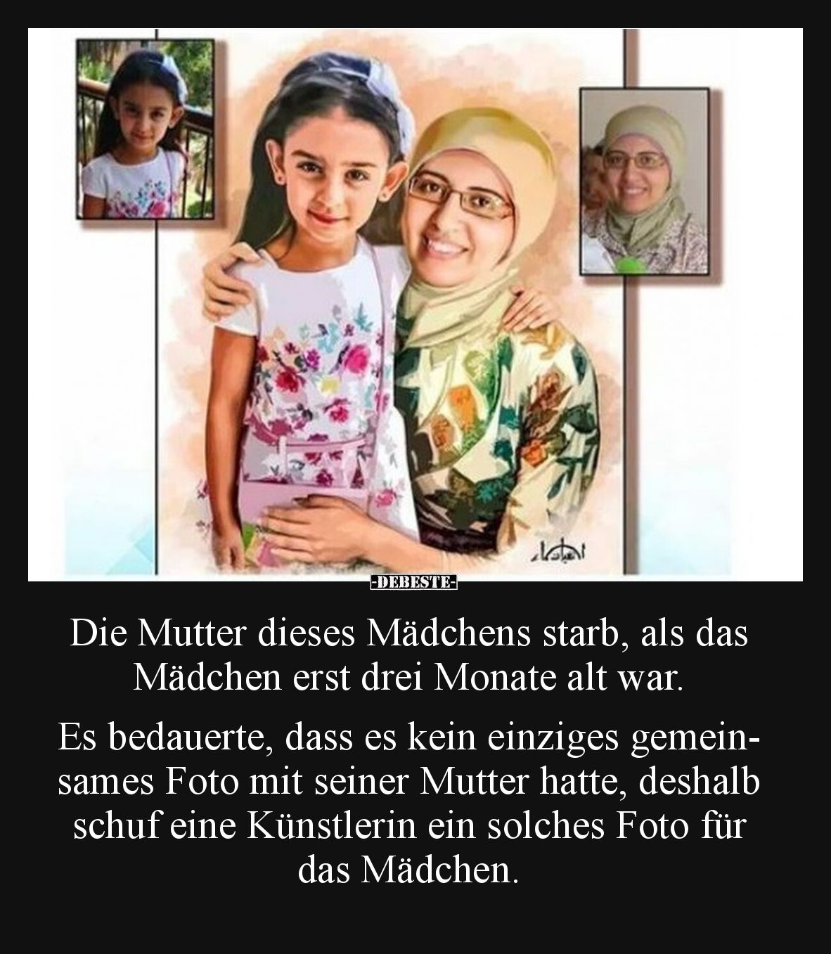Die Mutter dieses Mädchens starb, als das Mädchen erst drei Monate alt war. Es bedauerte, dass es kein einziges gemeinsames F...