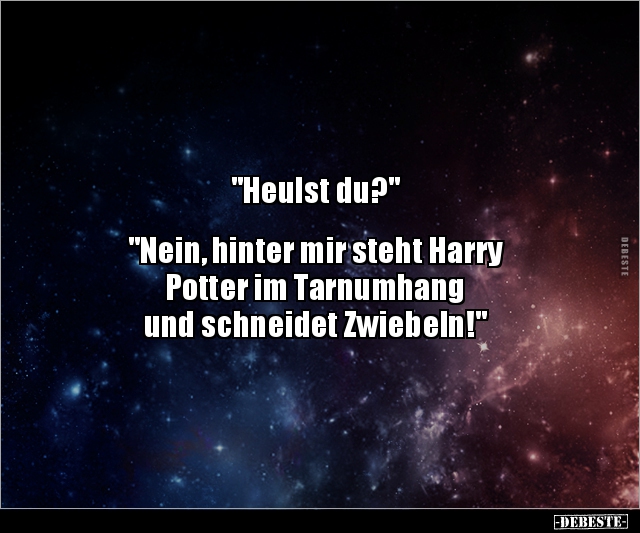 "Heulst du?" "Nein, hinter mir steht Harry Potter.." - Lustige Bilder | DEBESTE.de