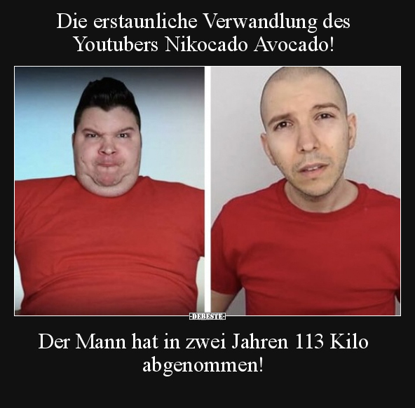 Die erstaunliche Verwandlung des Youtubers Nikocado.. - Lustige Bilder | DEBESTE.de