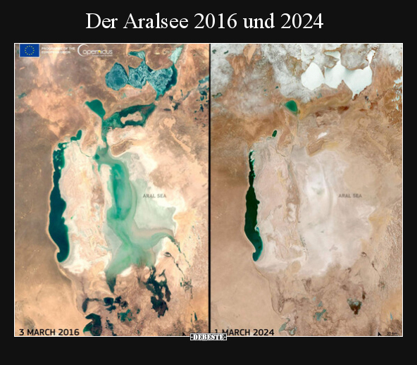 Der Aralsee 2016 und 2024.. - Lustige Bilder | DEBESTE.de
