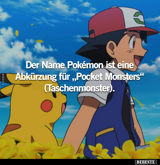 Der Name Pokémon ist eine Abkürzung für "Pocket Monsters".. - Lustige Bilder | DEBESTE.de