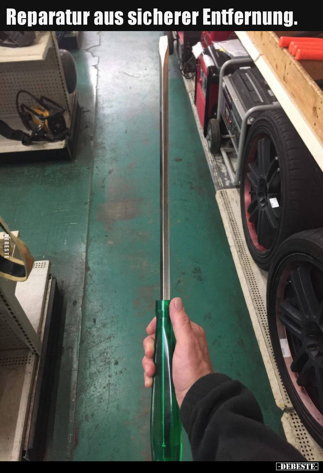 Reparatur aus sicherer Entfernung.
