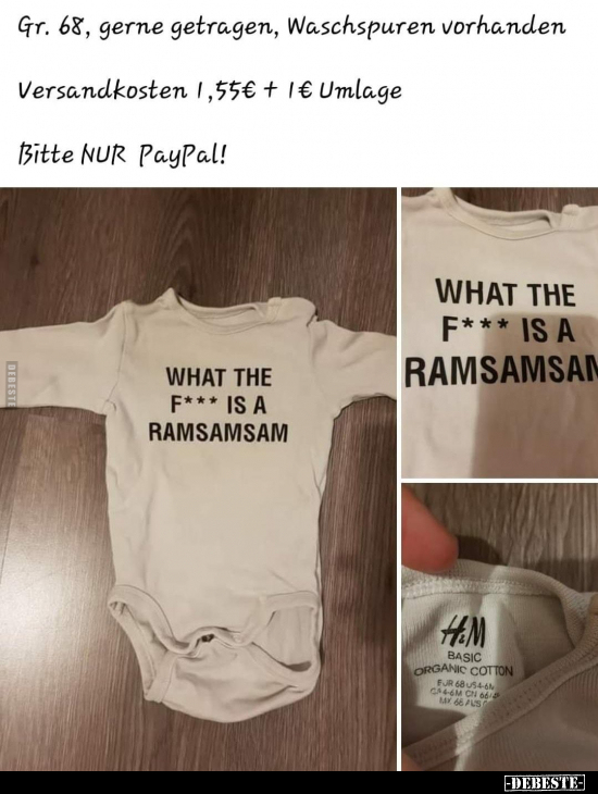 Gr. 68, gerne getragen, Waschspuren vorhanden..