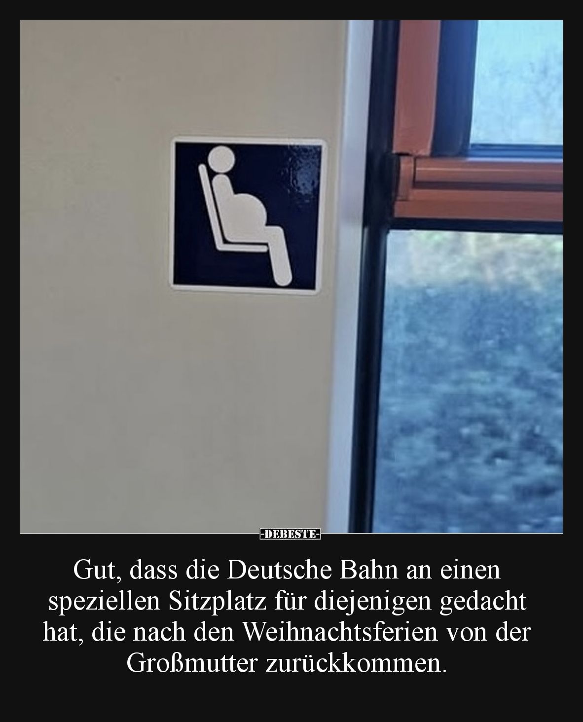 Gut, dass die Deutsche Bahn an einen speziellen Sitzplatz für diejenigen gedacht hat, die nach den Weihnachtsferien von der G...