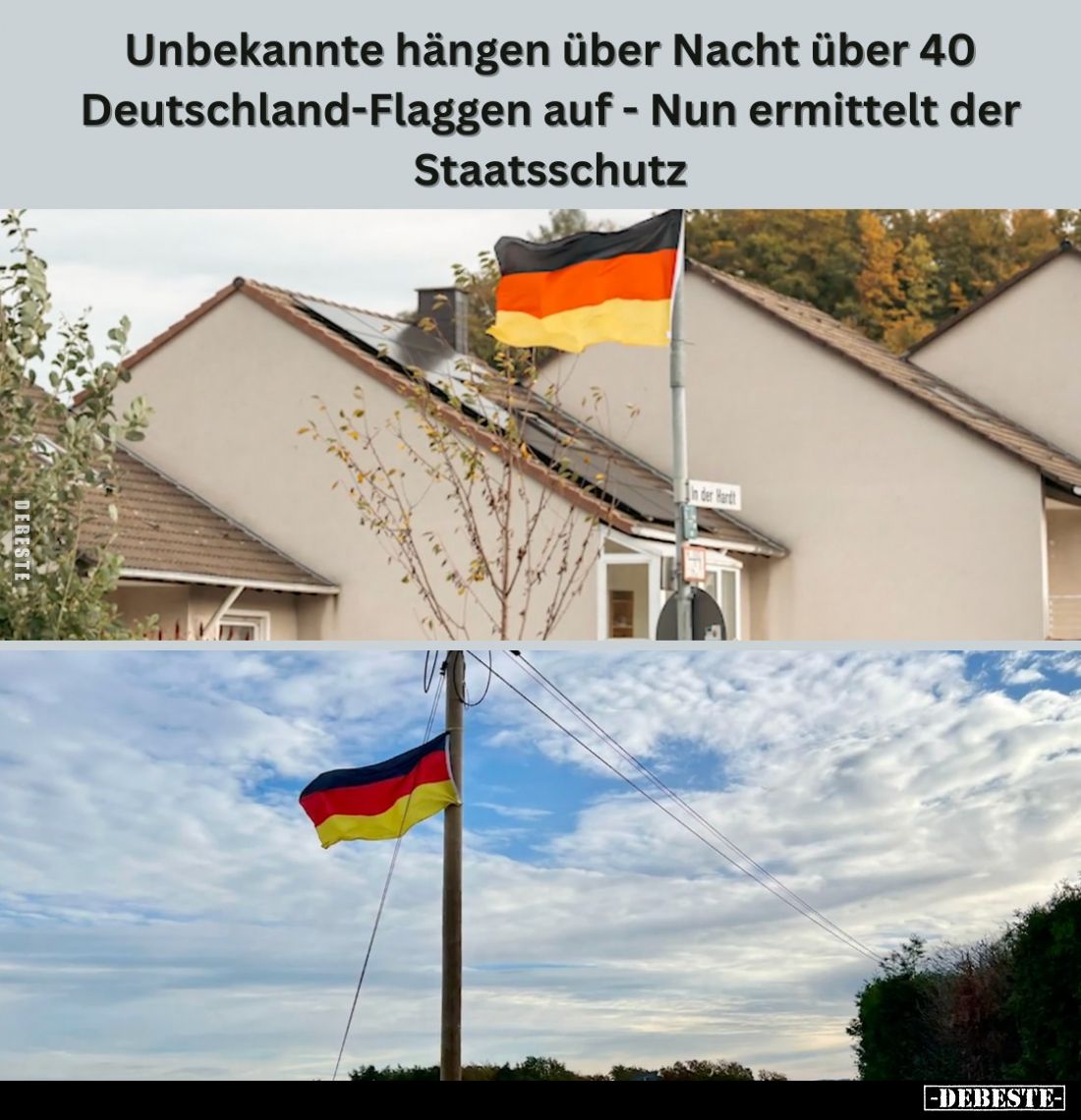 Unbekannte hängen über Nacht über 40
Deutschland-Flaggen auf - Nun ermittelt der Staatsschutz