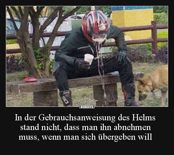 In der Gebrauchsanweisung des Helms stand nicht, dass man.. - Lustige Bilder | DEBESTE.de