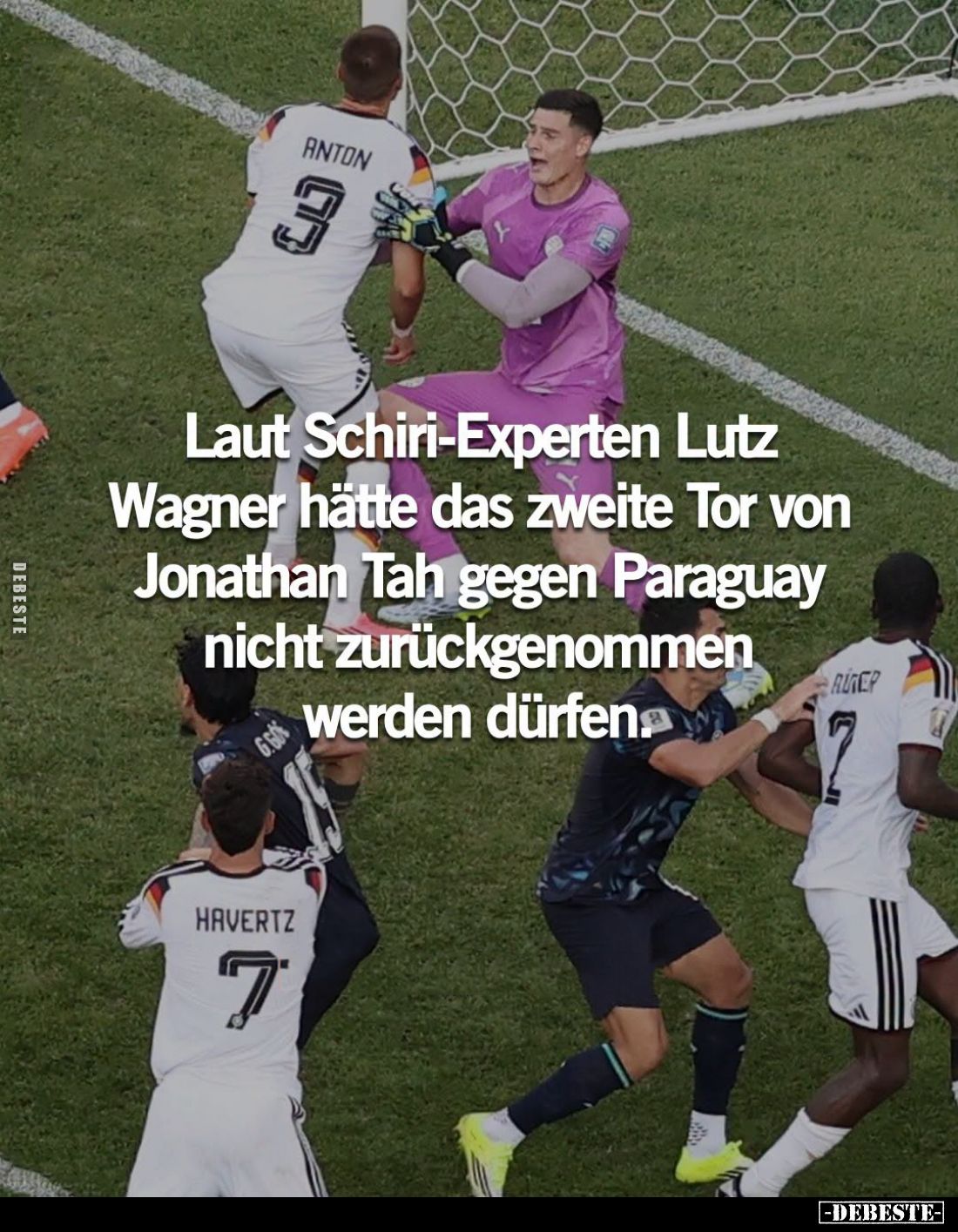 Laut Schiri-Experten Lutz Wagner hätte das zweite Tor von Jonathan Tah gegen Paraguay nicht zurückgenommen werden dürfen.